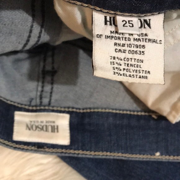 Hudson Distressed Patch Skinny Jeans - Picture 7 of 10